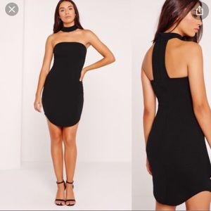 Misguided Strapless Choker Mini Dress